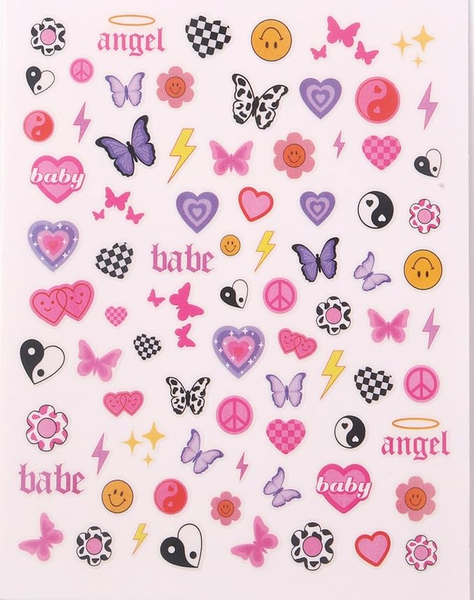 Impressed 5 Sheets Luxury Nail Art Stickers 500+ Gold Customized Nail Decals for Fake Nail Design and Salon Nails Accessories (Y2K)