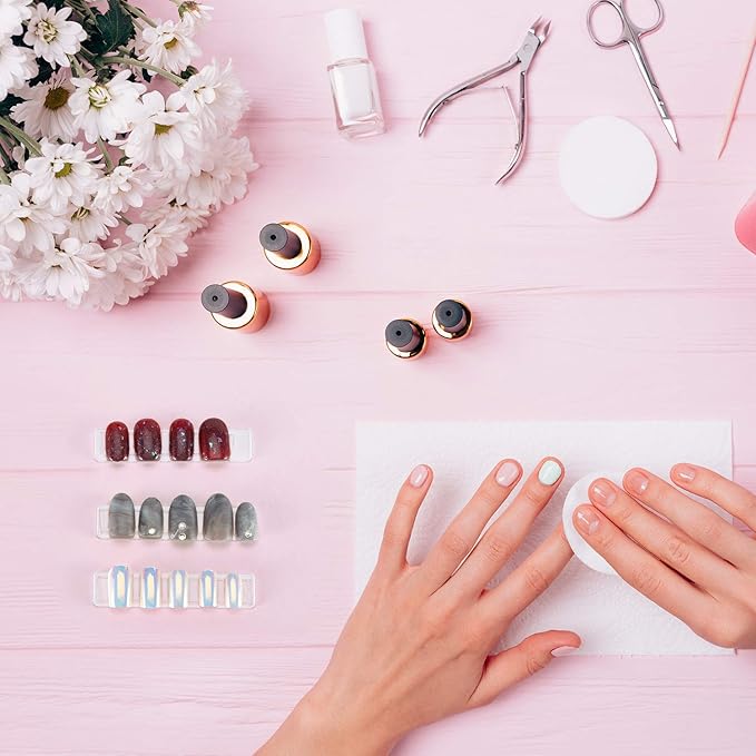 150 Pieces Transparent Nail Display Holder with 5 Meters Double Sided Tape, Acrylic Fake Nail Tips Display Stand with Removable Double Sided Mounting Tape for Nail Salon Color Chart