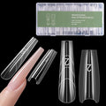 Sandwich Dual Nail Forms: 240PCS Nail Forms for Builder Gel, 15 Sizes Long Coffin Shape for Women Salon Home DIY