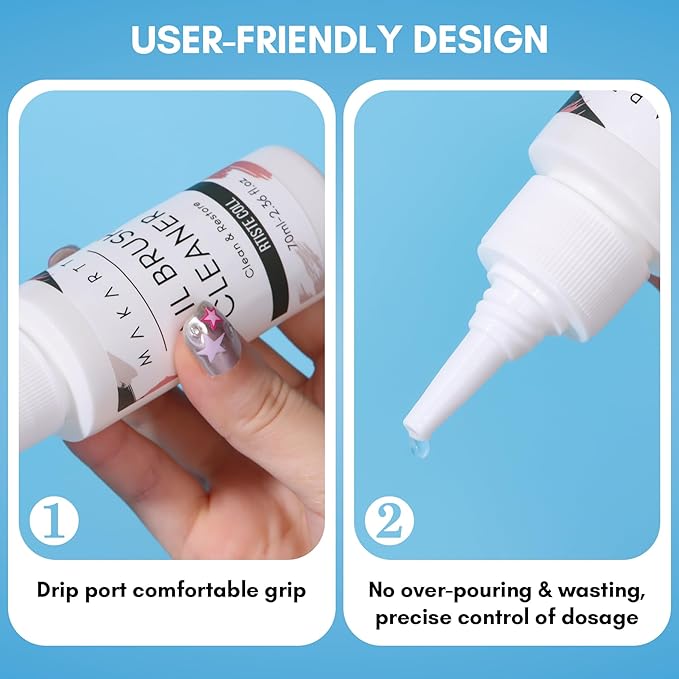 Makartt Nail Art Brushes Cleaner: Nail Polish Brush Bristles Conditioner Restorer Liquid for Solid Gel/Nail Extension/Builder Gel/Dip Powder Manicure - 70ml/2.36 Fl.oz