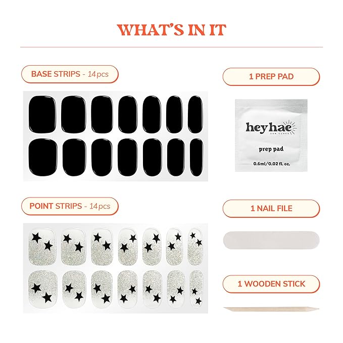 Heyhae Semi Cured Gel Nail Strips | No LED Lamp Needed | Spring, Marble, Pink | Easy Apply & Remove, Salon Quality | Includes 28 Strips, 1 Prep Pads, Nail File & Wooden Stick - Hey, You're Iconic