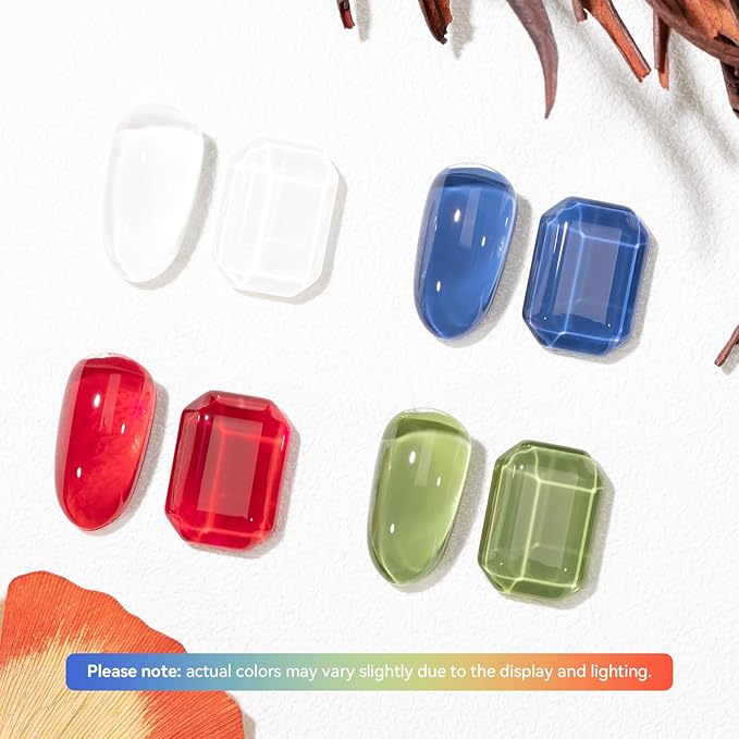 Nail Polish Set with Clear Base & Top Coat, Classic Red Green Blue White French Nail Polishes Non-Gel for All Seasons, Castor Oil, Quick Dry, Vegan,Hema-free, DIY Nails Art Gift for Women