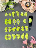 3D Acrylic Flower Nail Art Charms Handmade by Acrylic Powder - 15 colors, 24pcs Flowers Nail Rhinestones Kit 3D Crystal Nail Pearls Flat Design Acrylic Nail Art for Women Girls (Neol)
