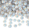 2880PCS Art Nail Rhinestones Non Hotfix Glue Fix Round Crystals Glass Flatback for DIY Jewelry Making with one Picking Pen (ss3 2880pcs, White Opal)