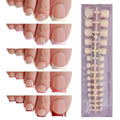 Press on Toenails Short, OPkssnails 150pcs Skin Tones French Tip Press On Toenails for Women, Pre-Designed Soft Gel Toe Nail Press Ons, Soak Off Acrylic Fake Toenail Extensions in 15 Sizes