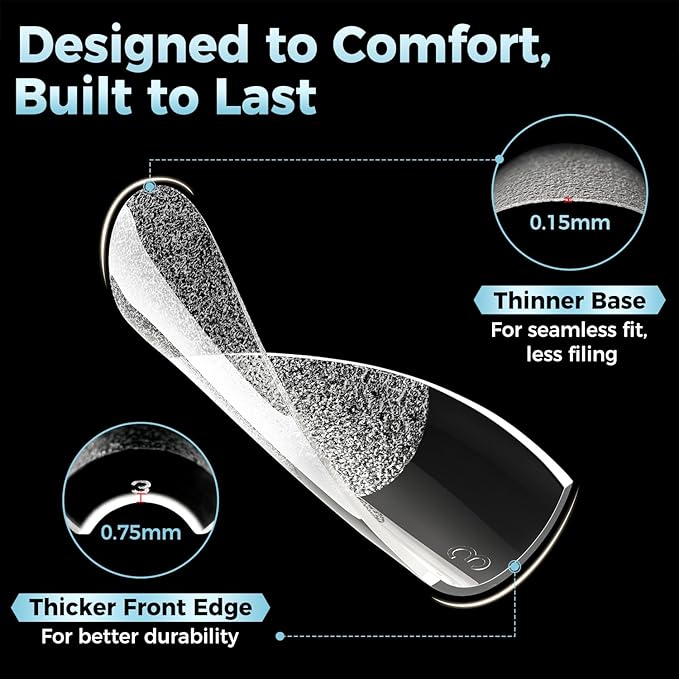 Short Coffin Nails Tips: Soft Gel Pre-Shaped Acrylic Nail Tips Coffin 360pcs Fake Nails Half Matte Full Cover Clear Press on False Acrylic Nails for Nail Extension Home DIY 12 Sizes