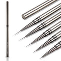 SILPECWEE 5pcs Nail Liner Brush (6,9,12,15,18mm) Thin Nail Art Brush Finger Nail Paint Brush Nail Detail Brush Nail Design Brushes Nail Pen Acrylic Manicure Brush Tools