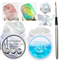 3D Texture Nail Gel and Pearl White 3D Sculpting Builder Gel for Nail Art Non-Sticky Hand Carving Sculpting Patterns Nail Art Decoration DIY at Home Salon Quality , 30g
