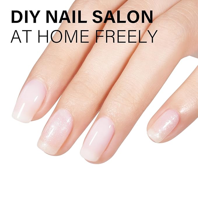 AILLSA Milky White Gel Nail Polish, Sheer Nude Translucent Jelly Soak Off UV LED Gel, Easy to Apply for Beginners, Natural Neutral Color for French Manicure, 0.51 fl oz (GB07)