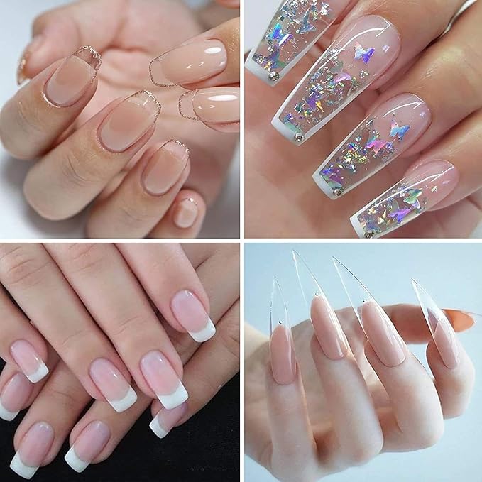 15ml Chameleon Poly UV Gel Temperature Color-Changing Black Nail Builder Gel Nail Enhancement Trial Kit LED Lamp Slip Solution Glitter Poly Builder Gel Nail 8PCS/Kit (Nude Pink)