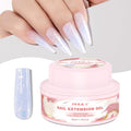 NXJ INFILILA Glitter Poly Nail Gel, Baby Blue Colors Poly Extension Gel Nail Enhancement, Thickening Glossy Builder Home DIY Salon Use for Girls UV/LED Nail Lamp Required P07