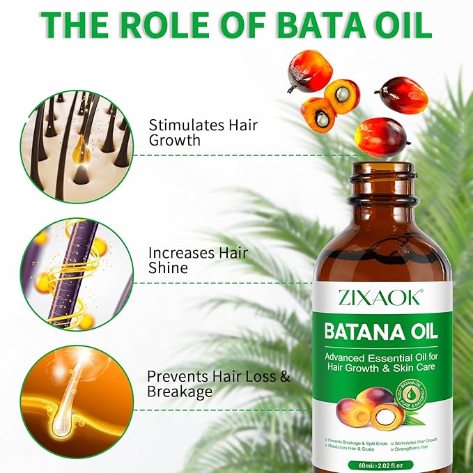 Batana Oil - Organic Cold-Pressed Hair Treatment for Growth, Eyelashes, Eyebrows, Skin & Nails