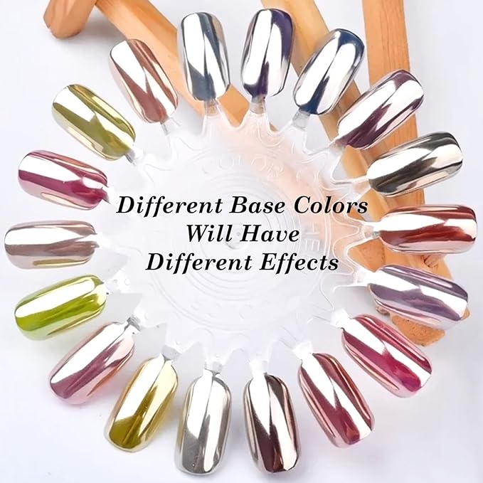 2Pcs White Pearl Chrome Nail Powder Super Glossy Metallic Mirror Effect, White Moonlight Unicorn Chrome Powder for Nails, Mermaid Glitter Pigment Powders for Gel Nail Polish Design 0.5g/Jar