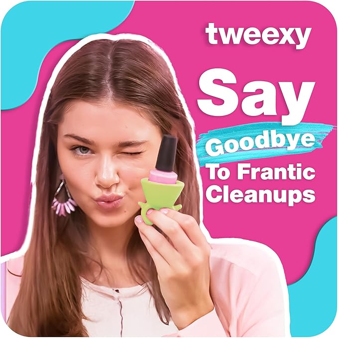 tweexy Wearable Nail Polish Holder Ring - Nail Polish Bottle Holder for Easy Application | Perfect for Fingernail Painting, Manicure & Pedicure | Nail Polish Accessories (California Green)