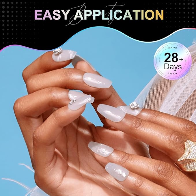 Medium Coffin Nails Tips - 12 Sizes 240Pcs Pre-Shaped Soft Gel Half Matte Full Cover Press On False Nails Tips Clear Acrylic Fake Nail Extensions for Home DIY Manicure Salon