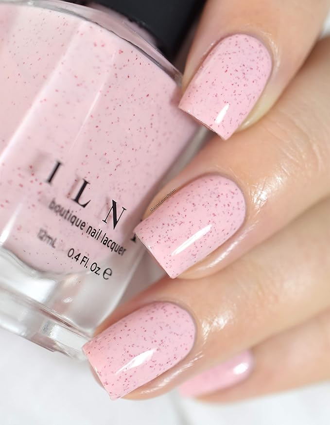 ILNP Sunday - Pastel Pink Speckled Nail Polish, Chip Resistant, 7-Free, Non-Toxic, Vegan, Cruelty Free, 12ml