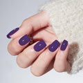 Modelones Midnight Purple Press on Nails, Short Square Fake Nails, Reusable Nail Kit with Nail Glue Adhesive Tabs Mini Nail File, Nails Press Ons 32Pcs16 Sizes, Women Girl Gift