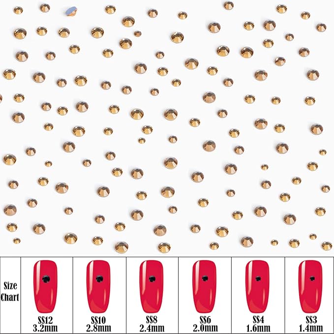 8000pcs Hotfix SS3-SS12, Rhinestones Flatback,Rhinestones for Crafts Clothes Mixed 6 Sizes, Hotfix Crystals with Wax Pencil Kit, Lt. Topaz