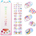 DANNI & TONI Kids Gel Nail Strips Unicorn Rainbow Moon and Stars Salon-Quality Peel & Stick Manicure for Children (Age 6+)– Safe, Long-Lasting, Easy to Apply | Unicorn Dash