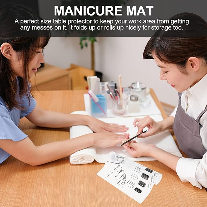 Silicone Nail Mat Acrylic Nail Training Mat Polish Practice Pad Stamping Plate Sticker Trainer Guide Table Cover Palette Tool for Polish Coloring