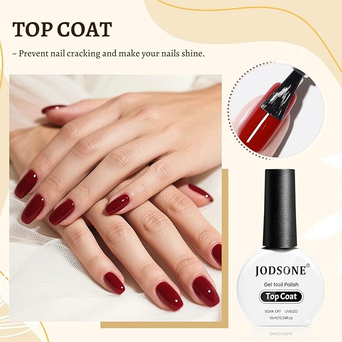 JODSONE 3Pcs 10ml Top and Base Coat Gel Nail Remover Set Gel Nail Remover for Quick and Easy at Home Removal U V Light Curing Required