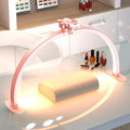 Professional Large Half Moon Light for Nail Desk with Phone Holder, Arch Light for Nail Techs for Manicure Table (Pink, Large)