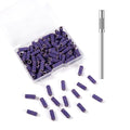 100pcs Small Nail Sanding Bands for Nail Drill, 3.1mm Mini Nail Sanding Mandrel Bits 80 Grit Coarse Nail File Bits for Acrylic Nails Gel Manicure Pedicure Nail Prep Salon Supplies,Purple