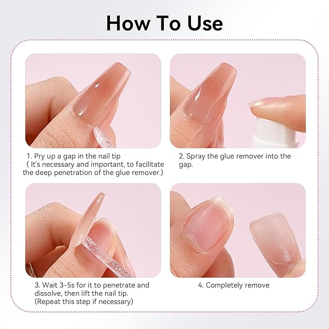 BORN PRETTY Solid Nail Glue Remover Spray,20ML Nail Glue Remover for Press On Nails,Acrylic & Fake Tips,Effortless Removal of Solid Glues & Gel Nails Adhesives Easy Home Use