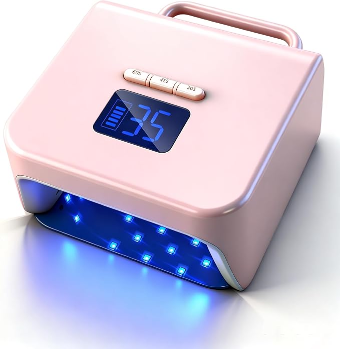 Cordless Nail Lamp, Lumcrissy 220W Professional Nail Dryer with 3 Timer Setting & Auto Sensor, Wireless Fast UV Nail Light Curing Lamp for Salon & Home