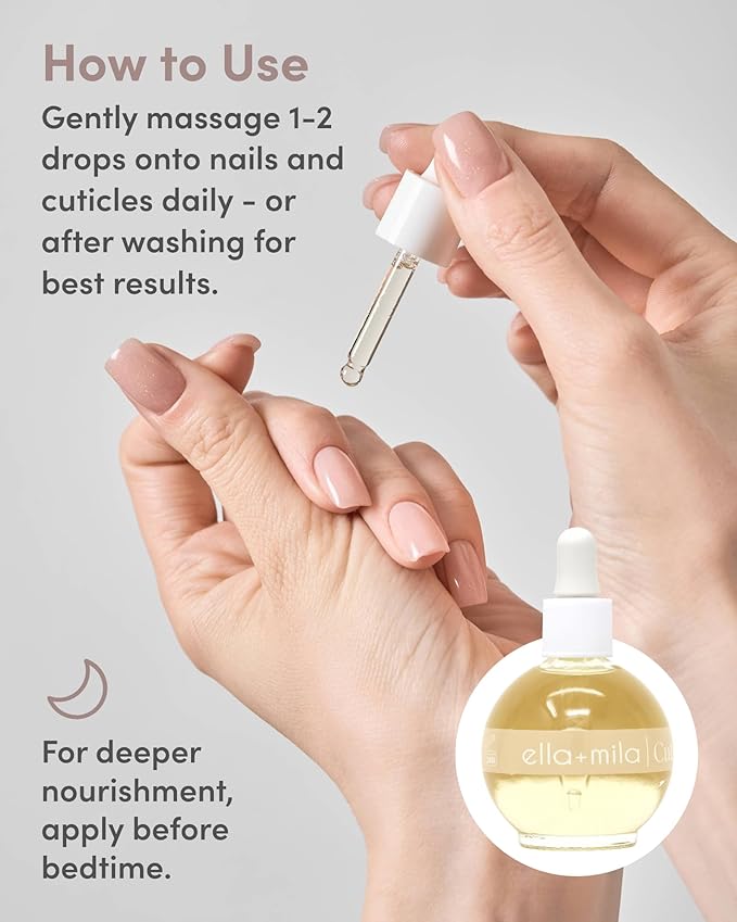 ella+mila Nourishing Cuticle Oil for Nails - Vanilla Dream - Nail Care Treatment for Softening Dry Cuticles - Vegan - 2.3 fl oz