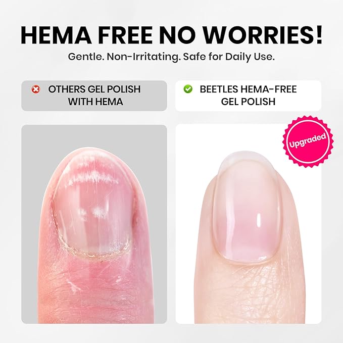 Beetles 10ML HEMA-Free Black Gel Nail Polish Kit with U V Light, 5 Pcs Black Gel Polish Set DIY Home Salon Portable Manicure Kit with Base &Top Nail File Coat Soak Off Gifts for Women Girls Teens