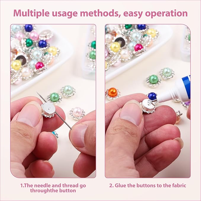 100 Pcs 12MM Sew on Rhinestones Mixed Colors Crystal Glass Metal Base Flower Shape，Flatback Pearls for Crafting，Sewing Accessories for Clothes and Shoes