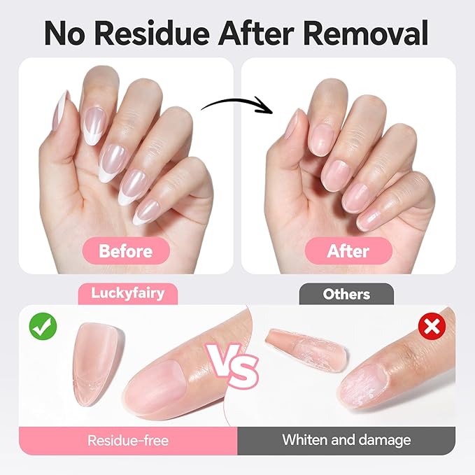 2pcs Nail Glue Remover: Tool-Free Press on Nail Glue Remover Pen, Easy Removal Design, Non Acetone Gentle Formula Quick Nail Polish Remover for Nails Tips