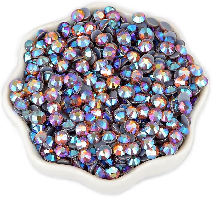 1440 Pieces SS20 Topaz AB Hotfix Rhinestones Flatback Round Crystal Glass Rhinestones Gems for Crafts Nail Face Art Clothes Shoes Bags DIY