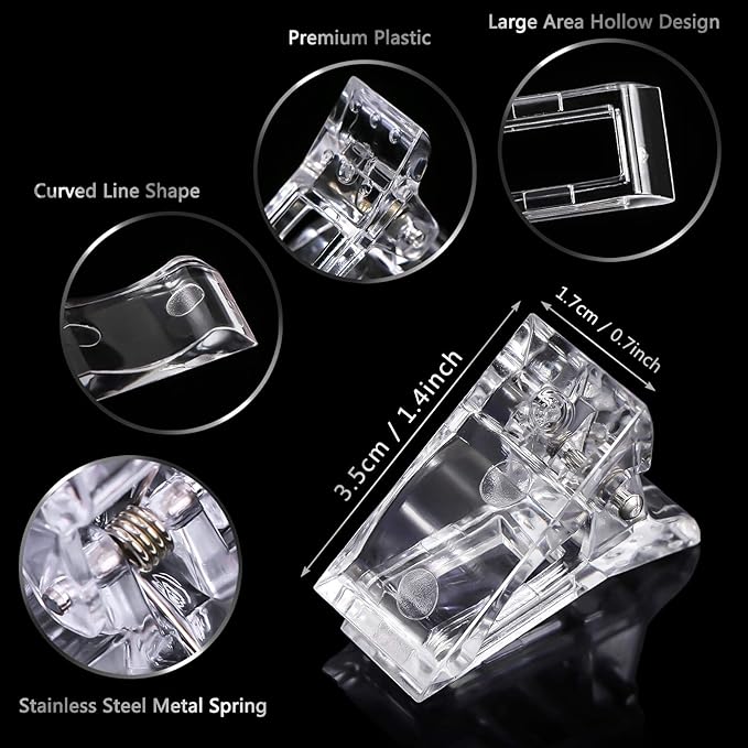 Dual Nail Forms Set Poly Gel Quick Building Kit, 120Pcs Stiletto Molds With 10Pcs Tips Clips, Clipper Trimmer, Dual-Ended Extension Gel Brush, File