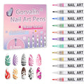 12 Colors Nail Art Pens, 3D Quick Dry Nail Point Graffiti Dotting Liner Pen Sets Nail Art Painted Pen Drawing Nail Design Kit for Nail DIY Decoration Valentine Gift