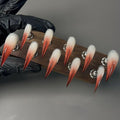 Reusable Cat Claw Press on Nails,10 Pcs Long Stiletto 3D Dragon & Eagle Claw Art Detachable Glossy False Press on Nails for Women Size XS