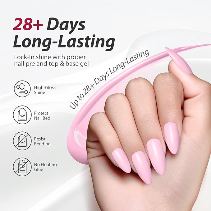 Makartt Pink Gel Nail Polish Set 15ml One N'Done 6 Colors Pink Gel Polish Kit High-Gloss Love-Heart Glitter White Rose Red, Salon-Grade UV Nail Art Manicure DIY Salon Home - Little Love Notes