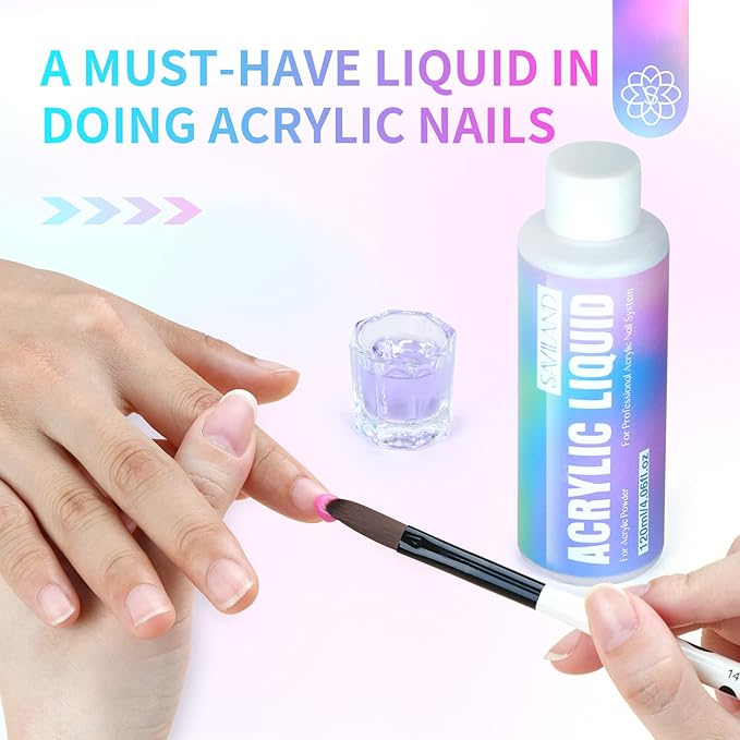 SAVILAND 4.06 oz Monomer Acrylic Nail Liquid – 120ml Acrylic Liquid for Acrylic Powder Non-Yellowing Formula for Acrylic Nails Application Nail Extension & Carving Nail Starter Home DIY
