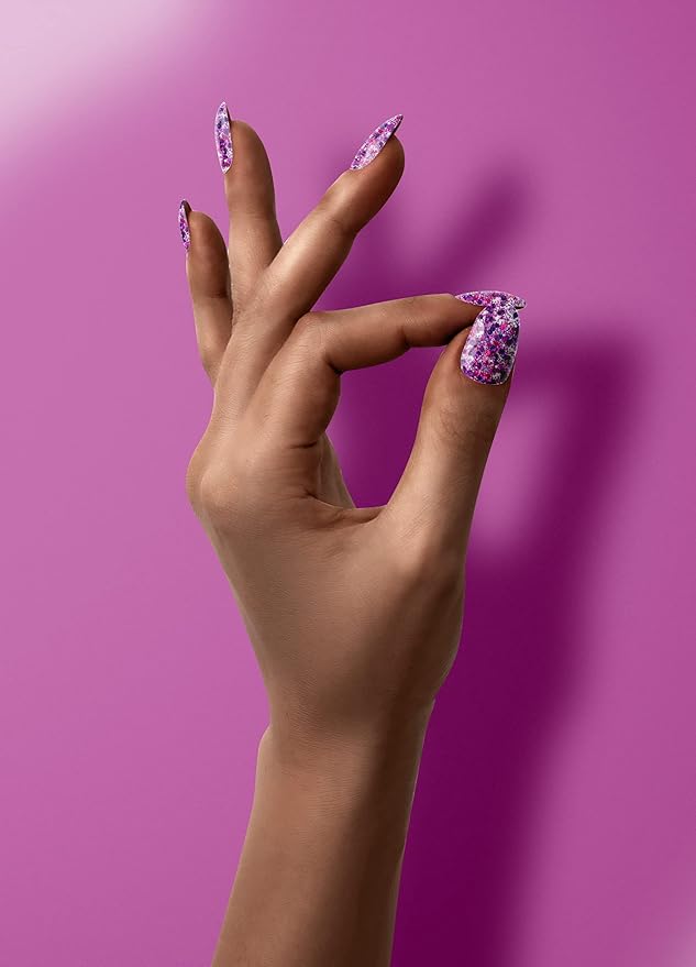 LeChat - Perfect Match Gel Polish - 40 Days In Rio - Purple and Pink Holographic Hexes and Pink Micro Glitter on a Sheer Orchid Base - (0.5 Ounce) - Easy Application - Soak Off Formula