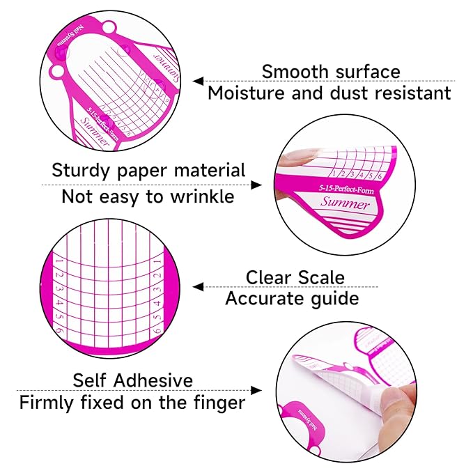 G2PLUS Nail Forms for Gel Builder, 500PCS Nail Extension Forms, Rose Nail Forms for Acrylic Nails, Reusable Nail Tip Guide Stickers for DIY and Home Use Salon Supplies