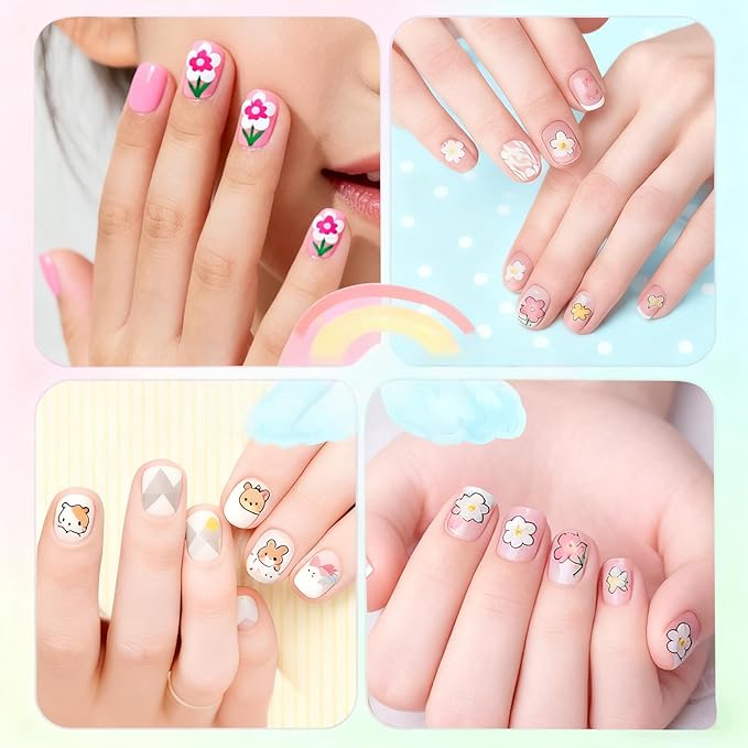 360Pcs Extra Short Kid Nail Tips,Soft Gel Nail Tips Pre-Shaped Press On Nails For Kids,Clear Acrylic Half Matte Full Cover Fake Nail For Kids DIY Extension & Salon Use12 Sizes,6-9Years