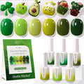 Double Rhythm 6 Pcs Hema Free Gel Polish Set 0.50 OZ Same Color Same Bottle Soak Off Neutral Natural Milky Gel Polish Kit Nail Art Manicure Salon DIY at Home (Lime Forset Green-H6-8)