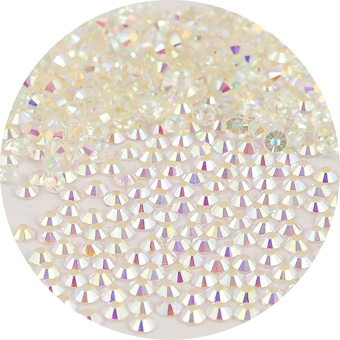 NCB Nancybeads 1500pcs Flatback Round Glass Nail Art Rhinestones Crystal for DIY Making Accessories Shoes, Clothes, Face Art, Bags, Manicure (Starry Meteor, SS16 1500pcs)