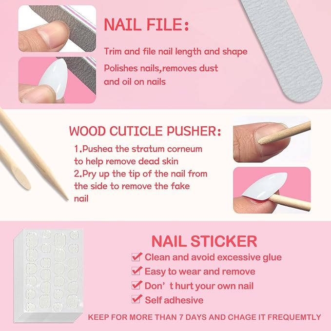 120pc White Almond Press on Nails Short Fake Nails Press ons for Women Acrylic Nails Press on Nails&Glue Tabs, Short White Press on Nails Almond False Nail Tip Stick on Artificial Fingernail