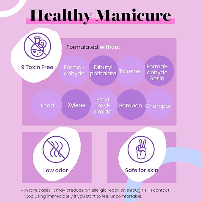 Beetles Purple Gel Polish - Grape Vine 6 Colors Purple Lavender Dark Lilac Glitter Pink Nail Polish Soak Off Uv LED Gel Nail Kit Salon Diy Nail Art Manicure Home Valentines Spring Gifts for Women
