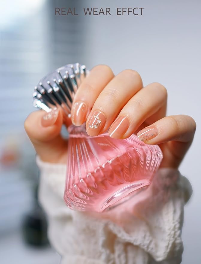 Nail Polish Strips – 32PCS UV Free Salon Quality Wraps, Long Lasting Gel Nail Stickers for Women (Millennial Pink)
