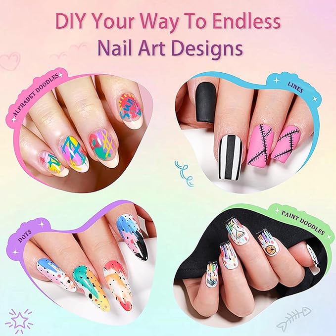 12 Color Nail Art Pens Set, 2026 New Nail Markers, 3D Waterproof & Quick-Dry 0.5mm Nail Polish Pens, Nail Art Marker Graffiti Dotting Pen for Nails Art Design Manicure Nail DIY Decoration