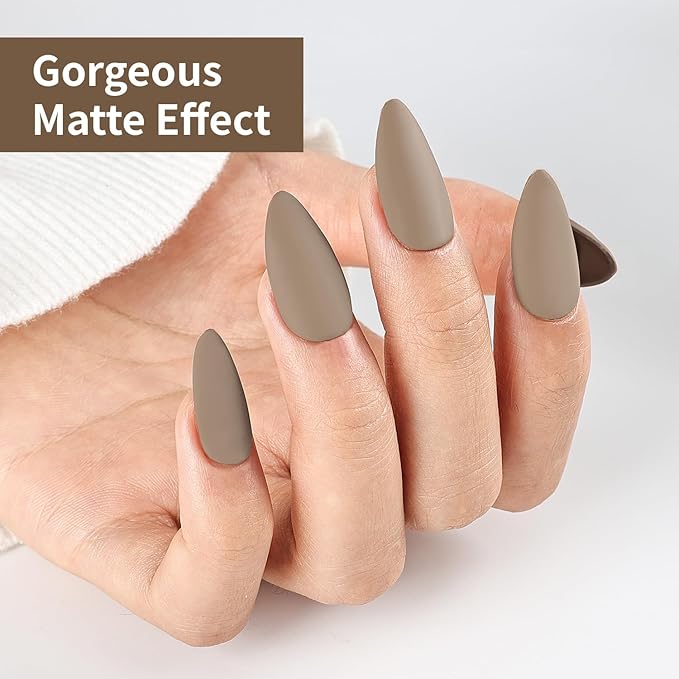 JODSONE 16.5ml Light Brown Soak Off UV LED Gel Polish Professional Nail Art Lacquer for Home Manicure DIY Salon Long Lasting Chip Resistant Nail Color Gift Set for Women