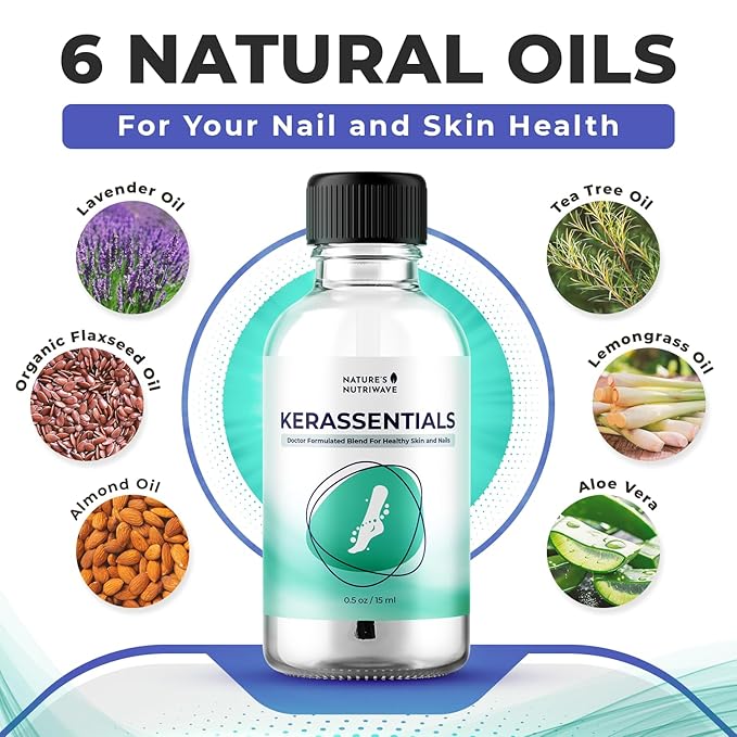 Kerassentials Oil, 8-IN-1 Plant-Based Formula, Natural Ingredients | Made in USA, No Stimulants, Non-GMO – 15ml, 3 Month Supply